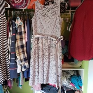 Gray lace dress